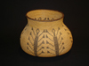 A Chemehuevi olla with six trees of life and pink quill