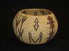 Mono Lake Paiute bowl with a woven beadwork patter