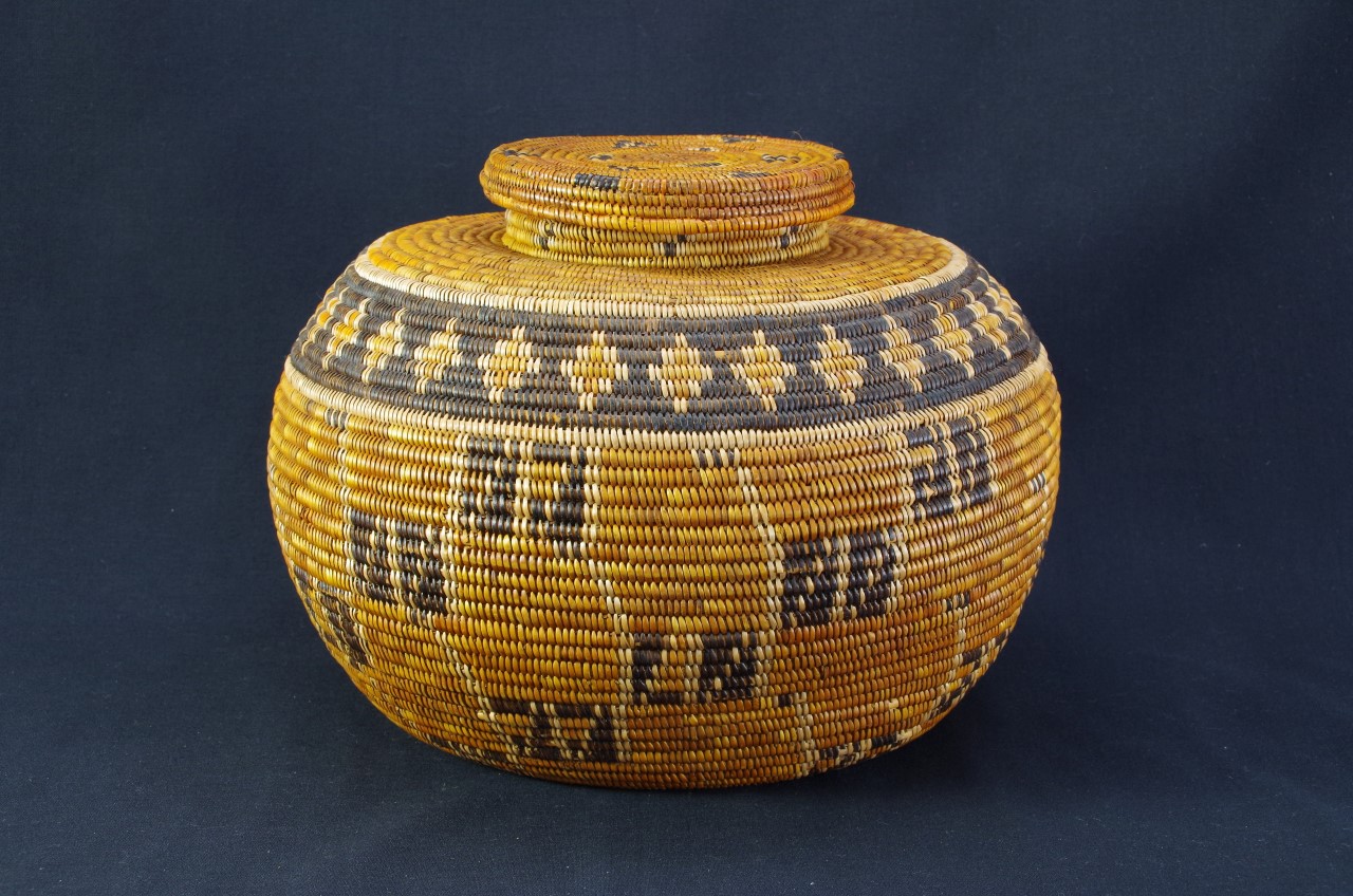 Chumash Native American Indian Baskets, Basketry Gene Quintana Fine