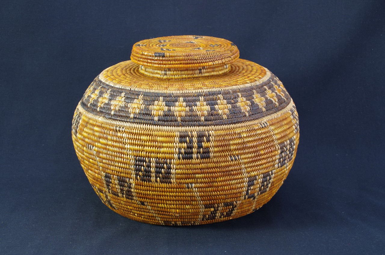 Chumash Native American Indian Baskets, Basketry Gene Quintana Fine