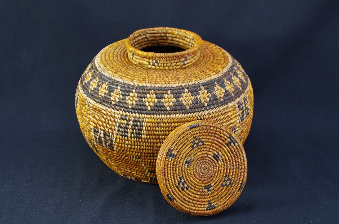 Chumash Native American Indian Baskets, Basketry Gene Quintana Fine