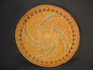 A beautiful large Chumash polychrome tray