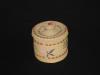 A fine Attu basket with cover and flower design