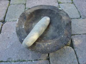 Stoneware mortar and pestle