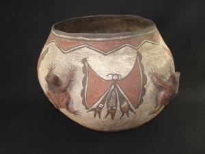 A very large Zuni Polychrome frog jar