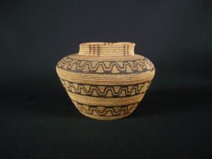 A very fine Kawaiisu Polychrome olla bottleneck-shaped basket