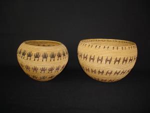 Two Washoe degikup baskets by Datso La Lee
